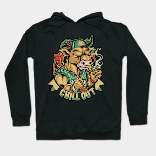 Urban Style Bull with Chill Out Phrase Hoodie